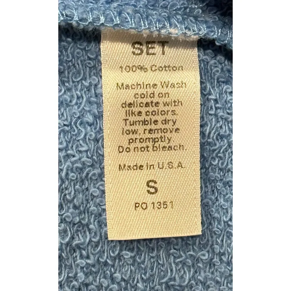 SET ACTIVE Lightweight Sweats Full Zip Up Classic Hoodie Jacket Blue Small